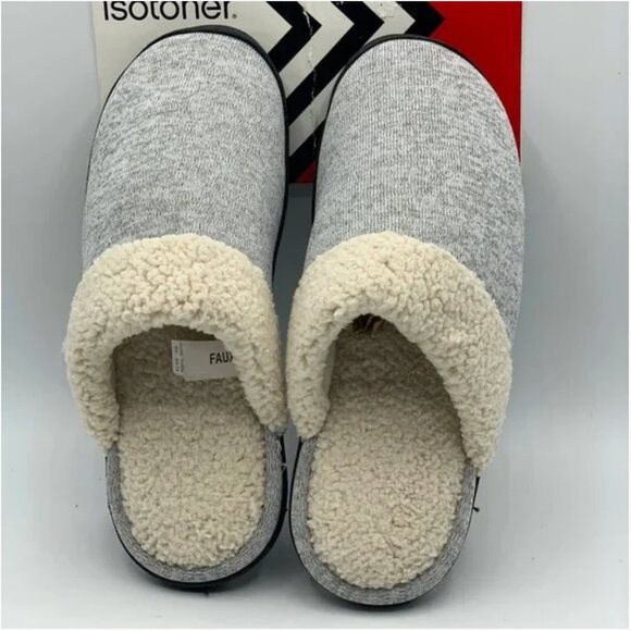 Isotoner Women's Slippers Fleece Charcoal Gray Size 7.5-8 - Picture 8 of 8